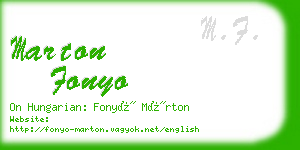 marton fonyo business card